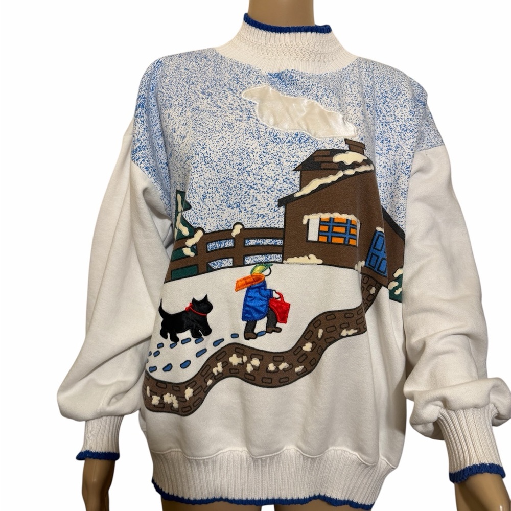 Vintage E.b sport Cozy Winter Scene Sweater - Picture 2 of 7